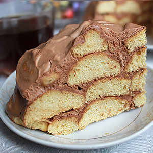 Рецепт торта Горка из творожного печенья -  фото