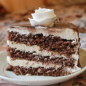 Вкусный шоколадно-бисквитный торт