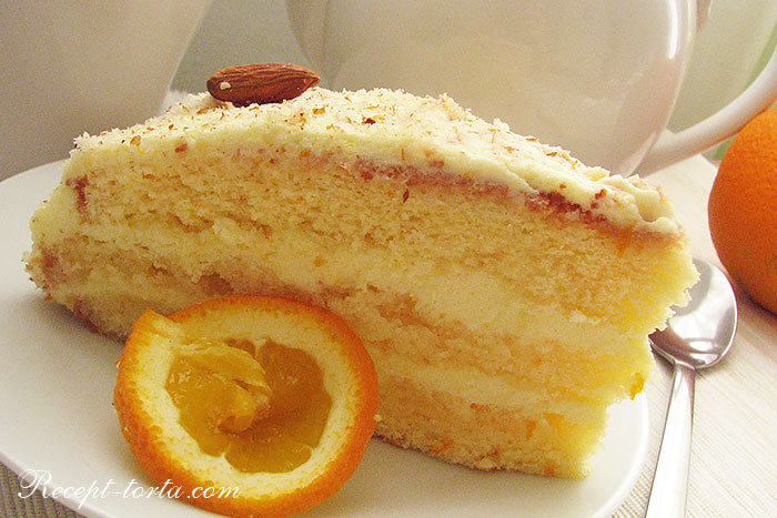 Фото апельсинового торта в разрезе