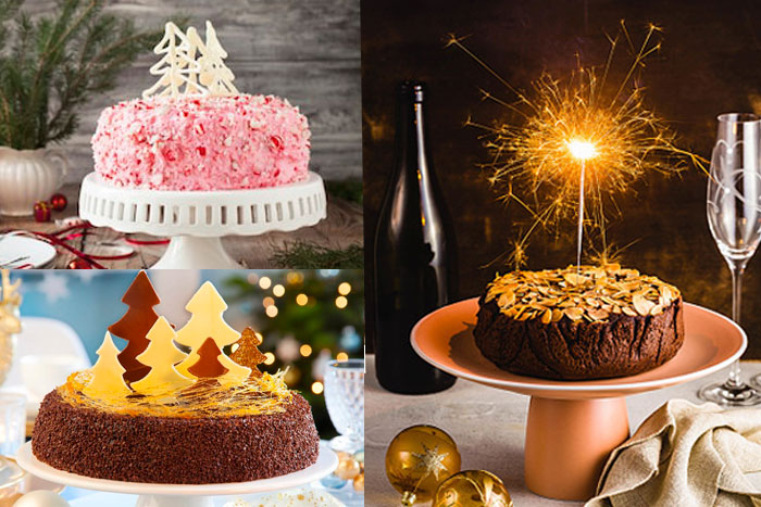 Новогодние торты с айсингом и бенгальскими огнями