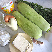 Ингредиенты для кабачкового торта с сыром - фото