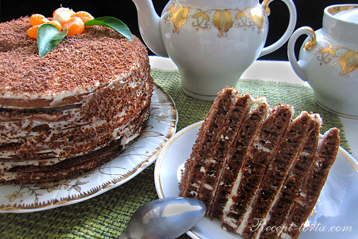 Шоколадный торт испеченный на сковороде - фото в разрезе 