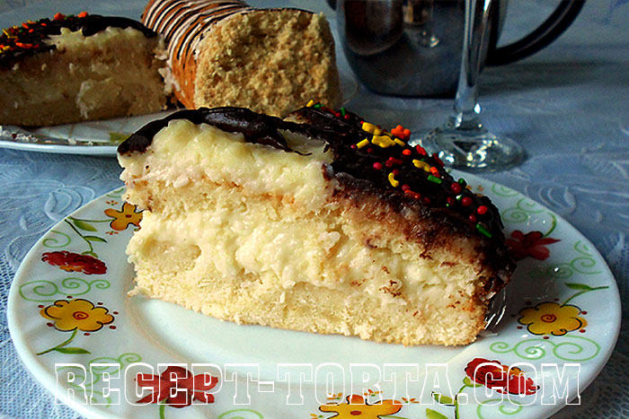 Торт с заварным кремом рецепт с фото «Кокосовый рай»