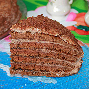 Шоколадник медовый торт на сковороде - фото