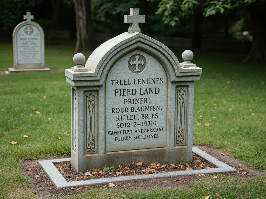 unusual monument on the graveфото